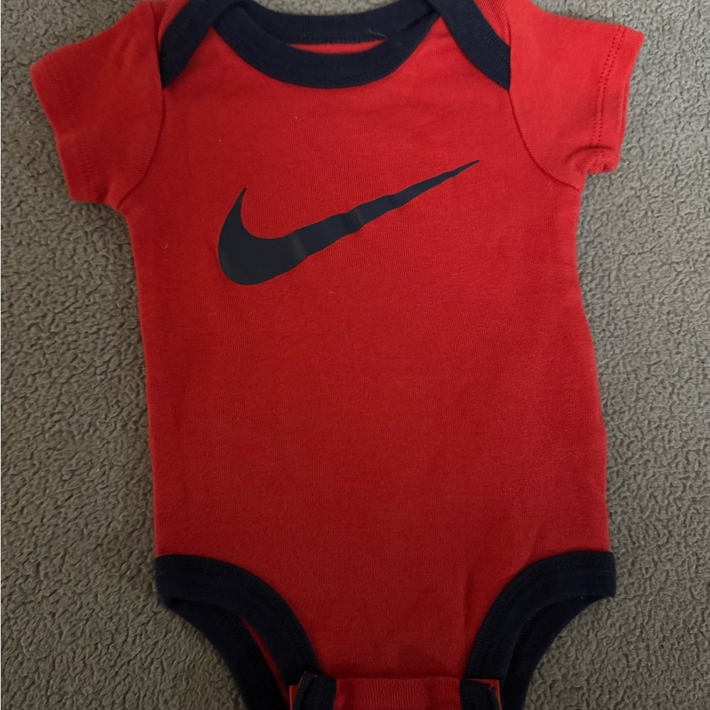 Nike Red and Black Onesie